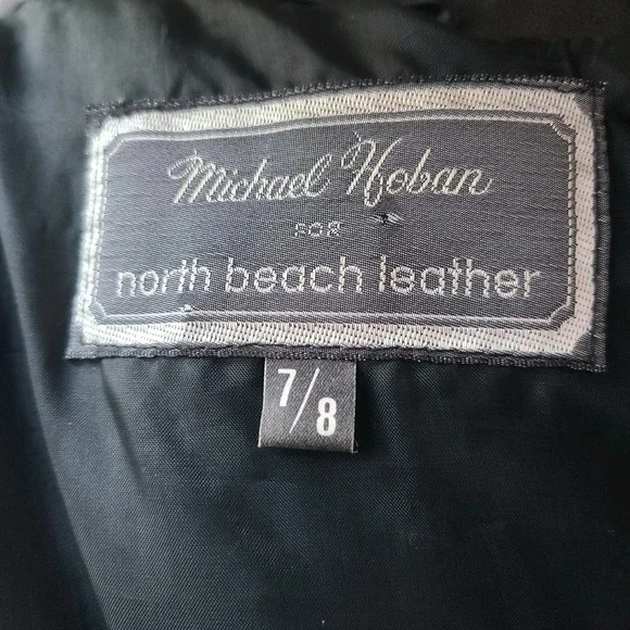 Vintage 80s North Beach Leather Michael Hoban Black Moto Jacket Womens Small 7/8 - Picture 10 of 11